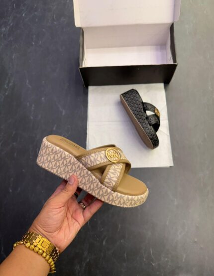 MICHAEL KORS CROSS STRAP WEDGES